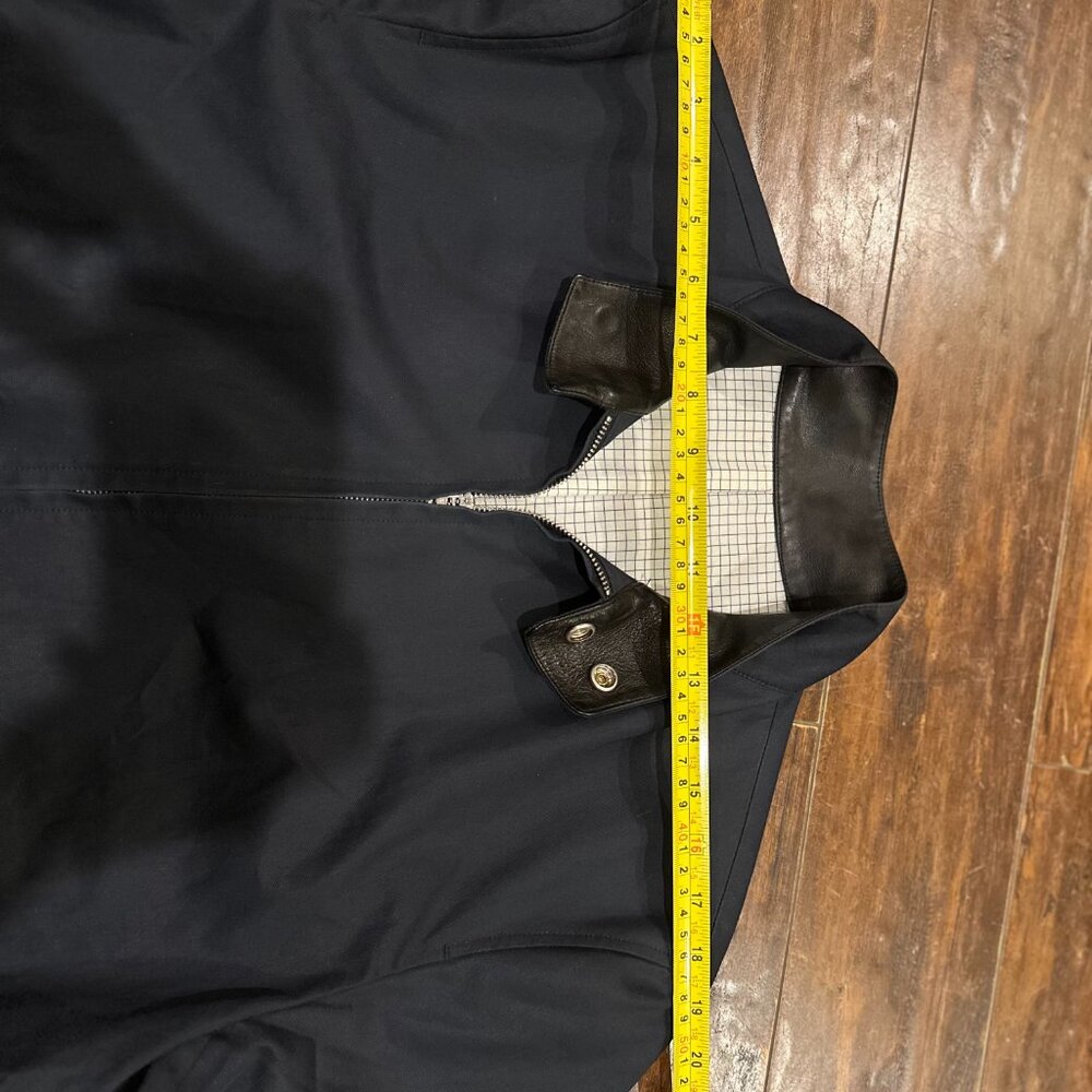Sandro Paris Black Harrington Jacket – Leather Collar – Size Mens M/L - Picture 9 of 12